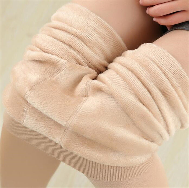 NORMOV Women's Winter Plus Cashmere Leggings Fashion Big Size Warm Super Elastic Faux Velvet Winter Thick Slim Leggings