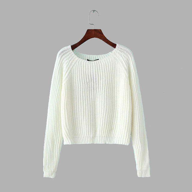 Autumn winter women sweaters and pullovers korean style long sleeve casual crop sweater slim solid knitted jumpers sweter mujer