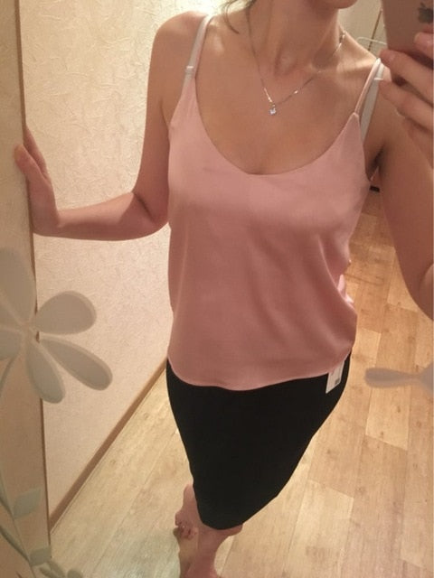 Crop Top Women Camis Silk Satin Halter Top Women Camisole 2018 Summer Style Sexy Sleeveless Vest Slim White Tops Roupas Femin