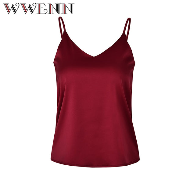 Crop Top Women Camis Silk Satin Halter Top Women Camisole 2018 Summer Style Sexy Sleeveless Vest Slim White Tops Roupas Femin