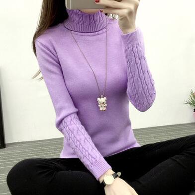 Women Turtleneck Winter Sweater Women 2018 Long Sleeve Knitted Women Sweaters And Pullovers Female Jumper Tricot Tops LY571