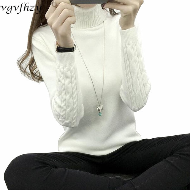 Women Turtleneck Winter Sweater Women 2018 Long Sleeve Knitted Women Sweaters And Pullovers Female Jumper Tricot Tops LY571