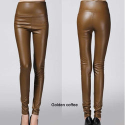 2018 Autumn winter Women legging skinny PU leather pencil Leggings slim faux Leather Pants female fashion thick fleece trousers