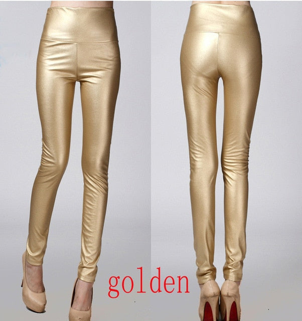 2018 Autumn winter Women legging skinny PU leather pencil Leggings slim faux Leather Pants female fashion thick fleece trousers