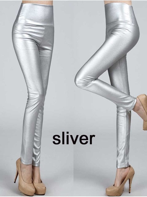 2018 Autumn winter Women legging skinny PU leather pencil Leggings slim faux Leather Pants female fashion thick fleece trousers