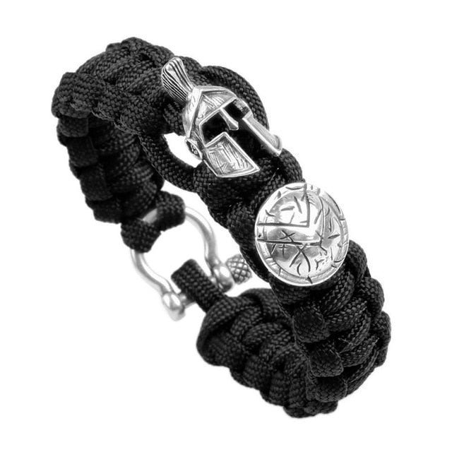 Janeyacy Brave Outdoor Survival Bracelet Men's Spartan Helmet Umbrella Rope Bracelets Pulseira Masculina Skull nylon Bracelet