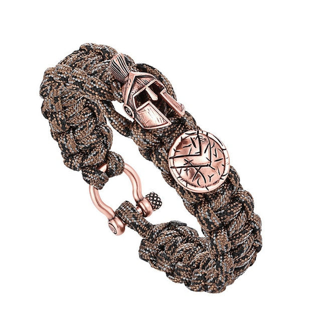 Janeyacy Brave Outdoor Survival Bracelet Men's Spartan Helmet Umbrella Rope Bracelets Pulseira Masculina Skull nylon Bracelet